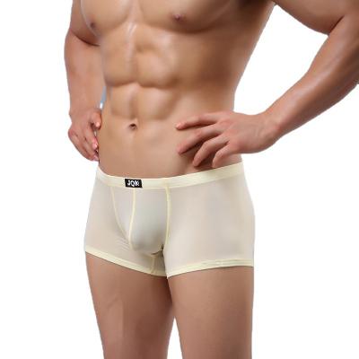 China 2021 New Classic Solid Transparent Mens Breathable Underwear Boxer Briefs for sale