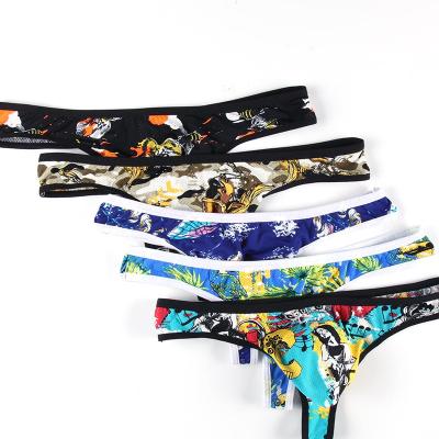 China 2021 POLYESTER/NYLON sexy underwear for men and new printed sexy men's thongs for sale