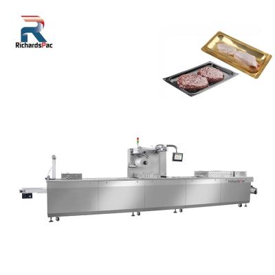 China Automatic Food Thermoforming Skin Packaging Machine for Ham Pork Beef Salmon Slice for sale