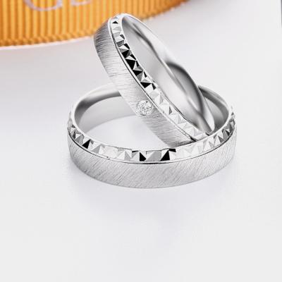 China Trendy Fashion Engagement Minimalist Zircon 925 Sterling Silver Ring Wedding Jewelry For Couples Ring for sale