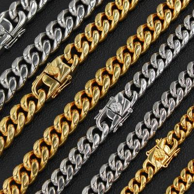 China FASHIONABLE Custom Hip Chain Jewelry Mens 18k Gold Link Stainless Steel Hop Necklace 14k Plated Cuban Chain Cuban Chains for sale