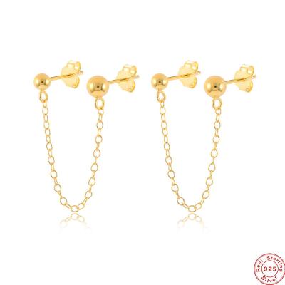 China TRENDY Women Gold Earing Set Chains Circle Tassel Plated Jewelry Stainless Steel Chain Earring Earings Chain Dangling Earrings for sale