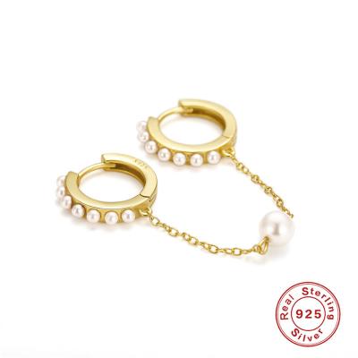 China TRENDY Earings Jewelry Ear Tassel Chain Steel Plated Gold Chains Earrings Set Stainless Circle Dangle Women Earing Chain Earrings for sale