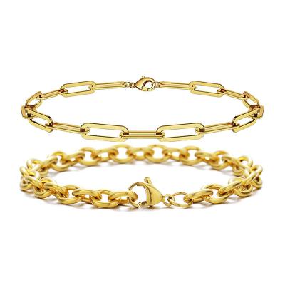 China FASHIONABLE Link Chain Bracelets Gold Plated Jewelry Women 925 Adjustable 18k Chains Men Hand Chain Bracelet for sale