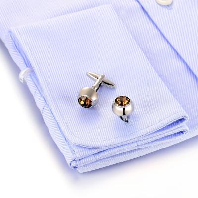 China Factory Direct Selling Silver Fashion Classic Zircon 925 Sterling Silver Luxury Suit Shirt Cufflinks For Men for sale