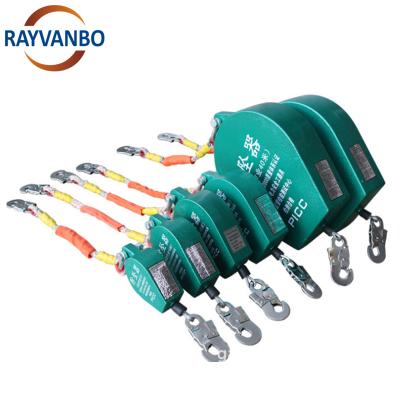 China High Strength Safety Protector Falling Retractable Wire Rope Self Locking Device Fall Arrester 5m 10m 15m 20m 30m 50m for sale