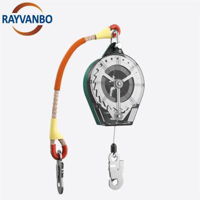 China High Quality High Strength Protective Equipment Retractable Type 15m 150kg Labor Safety Retracting Fall Arrester With Steel Snap Hook for sale