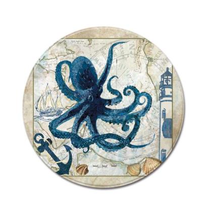 China Round Whale Octopus Mat Computer Chair Cushion Office Chair Floor Cushion Door Mats Safe For Indoor Sea Children for sale