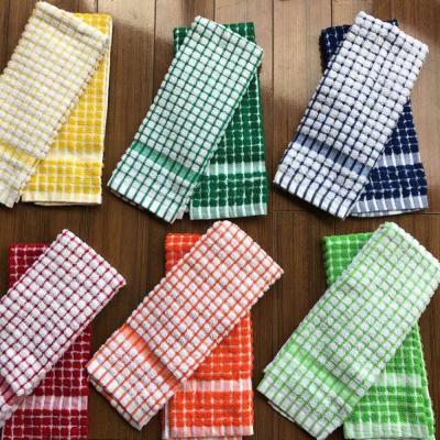 China Viable Cleaning Cloth Cotton-Poly Terry Check Designs Wholesale Jacquard Kitchen Towels for sale