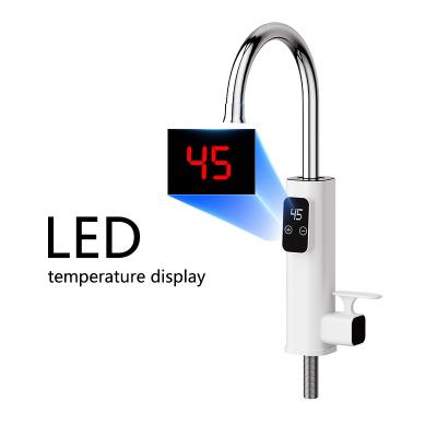 China Deck Mounted Instant Electric Hot Water Faucet With LED Digital Temperature Display For Kitchen for sale