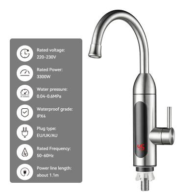 China 220-230V Fast Heating 304 Stainless Steel Instant Electric Hot Water Tap For Kitchen for sale