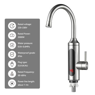 China IPX4 Waterproof 3300W Instant Water Heater Tap With LED Display for sale