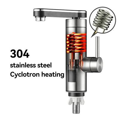 China 220V-230V 3300W 304 Stainless Steel Electric Instant Water Heating Tap For Fast Hot Water Supply for sale