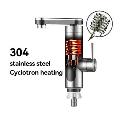 China 3s Fast Heating 304 Stainless Steel Electric Hot Water Tap Bathroom With LED Display for sale