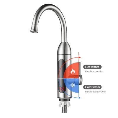 China 3300W 304 Stainless Steel Hot Cold Kitchen Tap 3s Fast Heating for sale