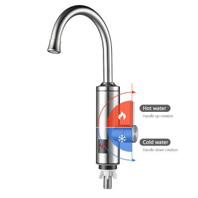 China Instant Tankless Electric Heating Hot And Cold Water Kitchen Faucet for sale