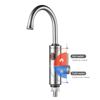 China 3s Fast Heating Electric Hot And Cold Water Tap With LED Digital Display Faucet Cold And Hot for sale