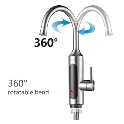 China 3300W 220V Electric Water Heater Tap 360 Degree Rotatable Stainless Instant Water Heater Tap for sale