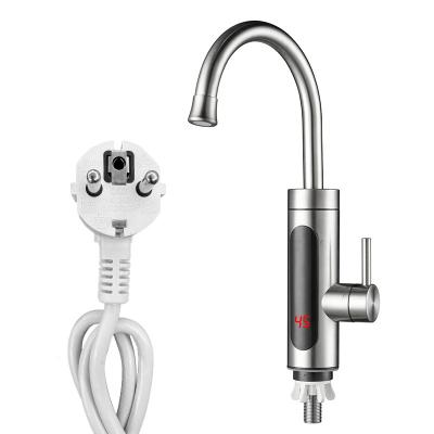 China 3300W Power EU Plug Electric Warm Water Tap For Kitchen 304 Stainless Steel for sale