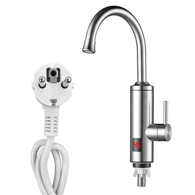 China Tankless 220V Instant Heating Electric Faucet With EU Plug Stainless Steel for sale