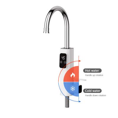 China Digital Display Hot And Cold Water Dual Use SS Tankless Fast Electric Faucet 3300W 220V for sale