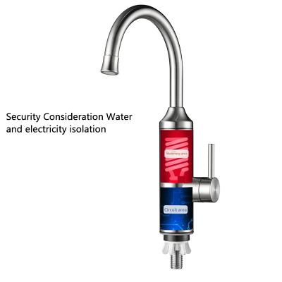 China SS Material Hot And Cold Water Dual Use Tankless 3s Heating Under Inflow Basin Faucet Tap Instant Electric Water Heater for sale