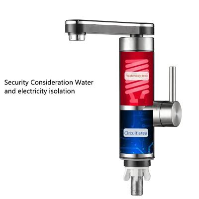 China Rotatable Bathroom Kitchen Heating Tap Water Faucet 220V Tankless Electric Hot Water Heater Faucet With LED Display for sale