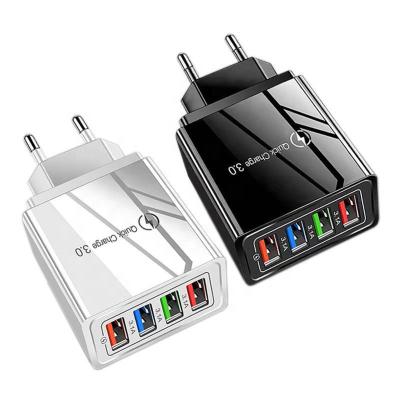 China UniversalÂ   PD Fast Charger USA Plug 4 Port Usb Wall Charger For iPhone USA Plug QC3.0 USB Travel Charger for sale