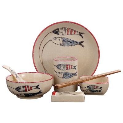 China Gift Viable Bowl Set Japanese Style Home Dinner Rice Bowl Ramekins Souffle Dishes Ceramic Dishes for sale