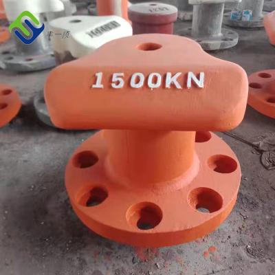 China Cast Iron Marine Mooring Tee Head Bollard Coupling with Anchors for sale