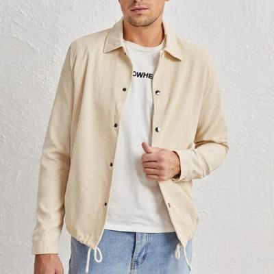 China New Trend Men's Jacket Reversible Custom Single Drawstring Edge Single Breasted Spring Corduroy Jacket for sale