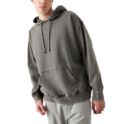 China Anti-Shrink Drawstring Elastic Edge Pocket Kangaroo Style Vintage Hooded Hoodie for sale