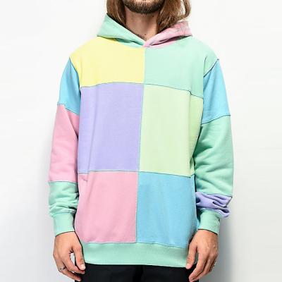 China high quality wholesale mens hoodies sweatshirts Anti-wrinkle mens logo deisgn custom color block pullover hoodie for sale