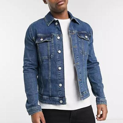 China Factory Service Reversible Custom Logo Mens Clothing OEM Brand Jackets Classic Blue Denim Jackets For Men for sale