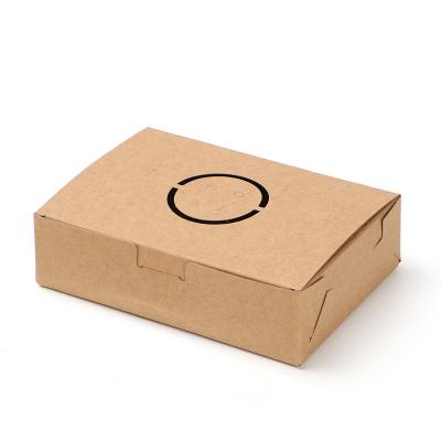 China Disposable takeaway kraft paper box lunch box for picnic food packaging for sale