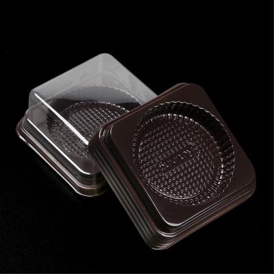 China Disposable Pet Plastic Blister Clear Square Cupcake Container Box Transparent Mini Dome Muffin Mooncake Boxes for sale