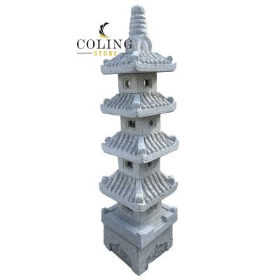 China AZ Traditional Cheap Stone Carving Japanese Pagoda Stone Garden Lanterns Gojunotou Lantern Stone Lanterns for sale