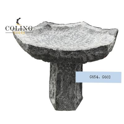 China ABZ314-2 Stone Granite Basin Traditional Garden Ornament Gray Basin Basin Natural Stone Basin for sale