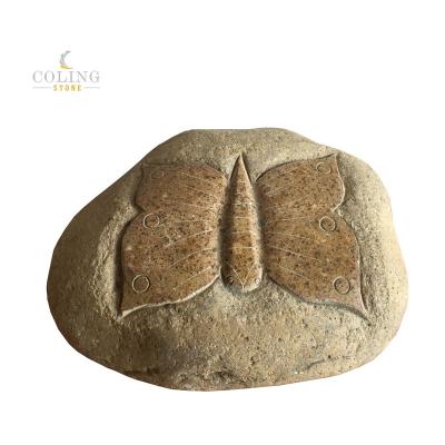 China Factory Direct Wholesale Animal Statues Garden Decor Traditional Boulder River Stone Animal Carvings Natural Stone Carving Owl Statues for sale