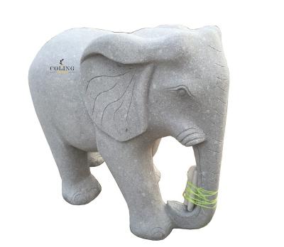 China Animal Carving Statue Gray Chinese Stone Granite Elephant Outdoor Life Size Animal Statue for sale