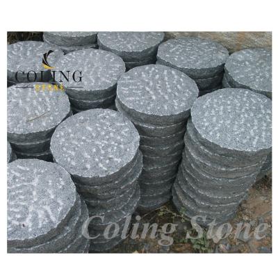 China A11-6 Traditional Hand Cut Round Stone Paving Stepping Garden Stone Paver Granite Tiles Granite Pavement Stone Stepping Materials for sale