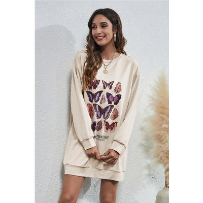 China I510 Anti-wrinkle Best Seller Fashion Women Winter Flower Printed Long Sleeve Sweatshirts for sale