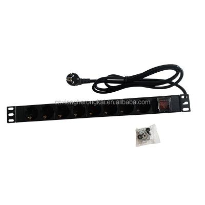 China European Standard PDU 8 Sockets 1U Power Distribution Unit with On Off Switch for sale