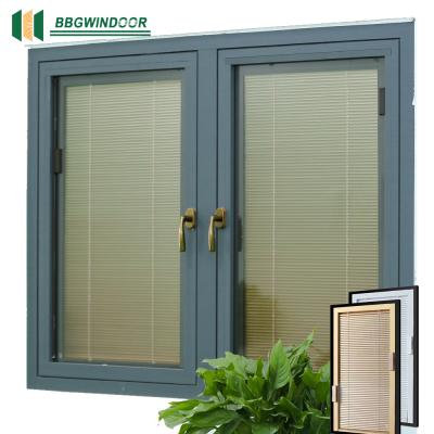 China Integral Magnetic Screen Minetal Blinds Between Glass For Door And Window Folding Sliding Door Hurricane Proof Windows for sale