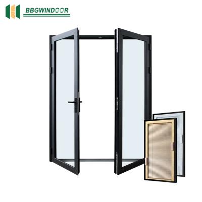 China Thermal Insulation Minetal Customized Soundproof Double Glazed Aluminum Glass Swing Doors for sale