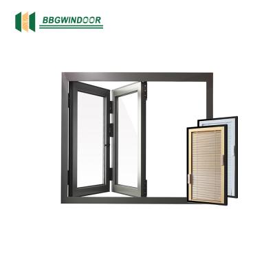 China Fixed Popular Aluminum Heat Insulation Window Bi-ply Frame Minetal Bi-ply Window Waterproof and Soundproofing for sale