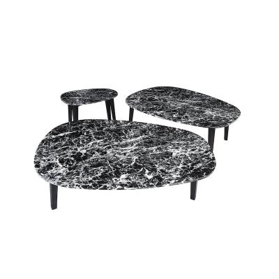 China Contemporary Luxury Nero Marquinia Nero Marquinia Marble Coffee Table Tables Living Room Center Table for sale