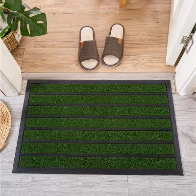 China Large Washable Exterior Door Mats Rubber Shoes Scraper for Front Door Entrance Outside Doormat Patio Cover for sale