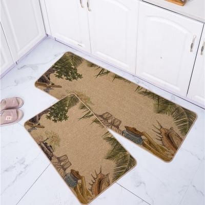 China Low Oil And Dirt Proof New Washable Bound Rubber Printing Floor Mat For Kitchen for sale