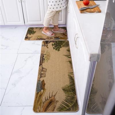 China 2 Pieces Oil And Dirt Proof New Bound Rubber Printing Floor Mats Washable 2 Pieces For Interior Floor Decoration for sale